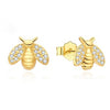 925 Silver 14ct Gold Plated CZ Set Stud Earrings