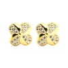 925 Silver 14ct Gold Plated CZ Set Stud Earrings