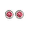 925 Silver Rhodium Halo Stud Earrings Sapphire Centre CZ