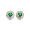 925 Silver Rhodium Halo Stud Earrings Sapphire Centre CZ
