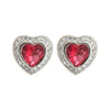 925 Silver Rhodium Heart Shape Stud Earrings Sapphire Centre CZ
