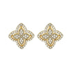 925 Silver 14ct Gold Plate CZ Set Clover Cluster Stud Earrings