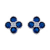 925 Silver Rhodium CZ Set Clover Stud Earrings