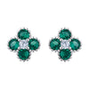 925 Silver Rhodium CZ Set Clover Stud Earrings