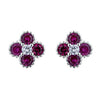 925 Silver Rhodium CZ Set Clover Stud Earrings