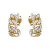 925 Silver 14ct Gold Plated CZ Set Curb Half Hoop Earrings Stud Earrings