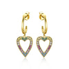 925 Silver 14ct Gold Plated Multi Col CZ Set Earrings