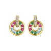 925 Silver 14ct Gold Plated Multi Col CZ Set Earrings