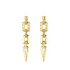 925 Silver 14ct Gold Plated CZ Set Stud Drop Earrings