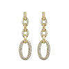 925 Silver 14ct Gold Plated CZ Set Stud Drop Earrings