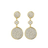 925 Silver 14ct Gold Plated CZ Set Stud Drop Earrings