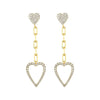 925 Silver 14ct Gold Plated CZ Set Stud Drop Earrings