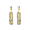 925 Silver 14ct Gold Plated CZ Set Stud Drop Earrings