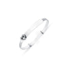 Sterling Silver Cubic Zirconia Bracelet - 925 Sterling Silver CZ Set Heart Diamond Cut Id Expanding Baby / Childrens Bangle - by Hearts Forever Jewellers