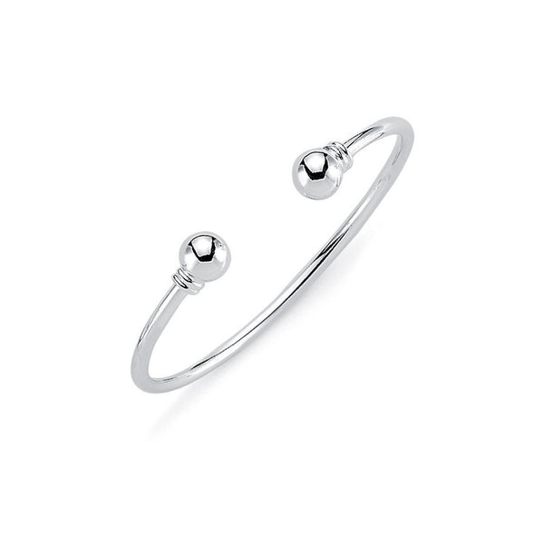 Sterling Silver Bracelet - 925 Sterling Silver Solid Torque Baby / Childrens Bangle - by Hearts Forever Jewellers