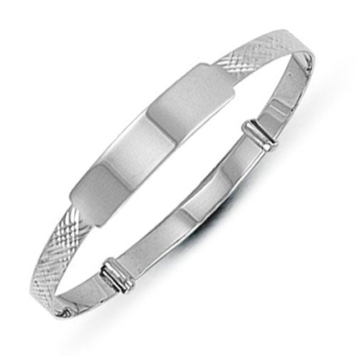 Sterling Silver Diamond Bracelet - 925 Silver Diamond Cut Baby Expander Bangle - by Hearts Forever Jewellers