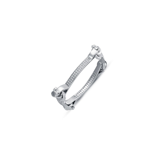 Sterling Silver Cubic Zirconia Bracelet - 925 Sterling Silver CZ Set Spanner & Socket Bracelet Baby / Childrens Bangle - by Hearts Forever Jewellers