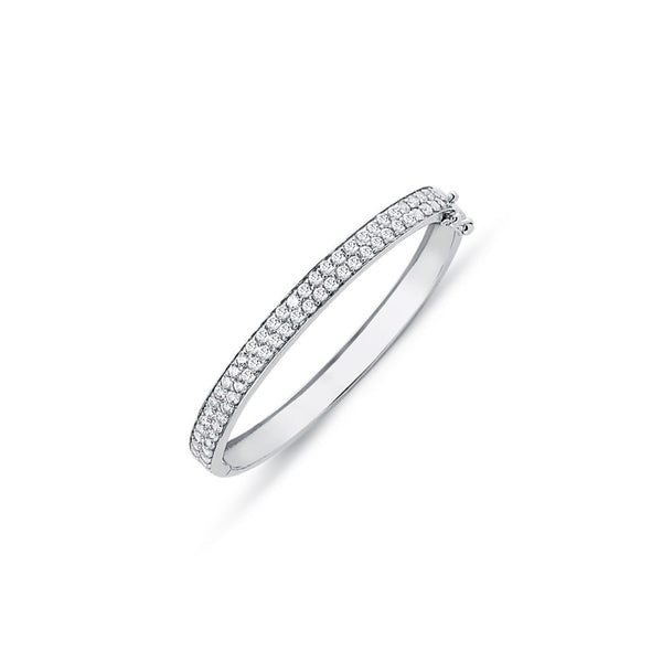 Sterling Silver Bracelet - 925 Sterling Silver Double Row Eternity Baby / Childrens Bangle - by Hearts Forever Jewellers
