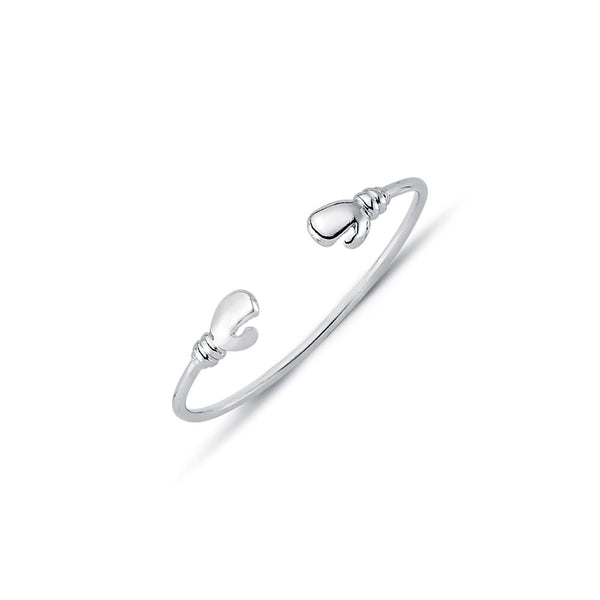 Sterling Silver Bracelet - 925 Sterling Silver Boxing Glove Baby / Childrens Bangle - by Hearts Forever Jewellers