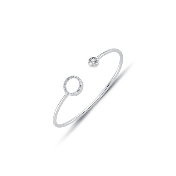 Sterling Silver Cubic Zirconia Bracelet - 925 Sterling Silver CZ Set Circle Of Life Baby / Childrens Bangle - by Hearts Forever Jewellers