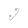 Sterling Silver Cubic Zirconia Bracelet - 925 Sterling Silver CZ Set Torque Baby / Childrens Bangle - by Hearts Forever Jewellers