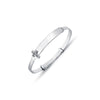 Sterling Silver Cubic Zirconia Bracelet - 925 Sterling Silver CZ Set Cross Diamond Cut Expanding Baby / Childrens Bangle - by Hearts Forever Jewellers