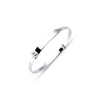 Sterling Silver Diamond Bracelet - 925 Sterling Silver Diamond Cut Teddy Id Expanding Baby / Childrens Bangle - by Hearts Forever Jewellers