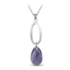 Sterling Silver Necklace - 925 Sterling Silver Coloured Crystal Tear Drop On A Necklace - by Hearts Forever Jewellers