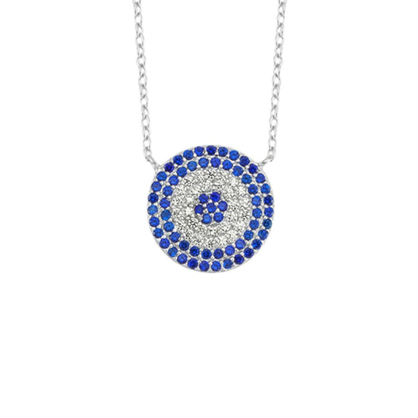 Sterling Silver Cubic Zirconia Necklace - 925 Silver CZ Set Clister Necklace - by Hearts Forever Jewellers