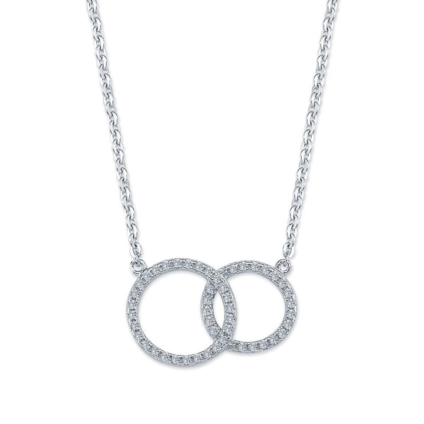 Sterling Silver Necklace - 925 Silver Intertwined Circle Necklace - by Hearts Forever Jewellers