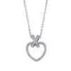 Sterling Silver Cubic Zirconia Necklace - 925 Silver CZ Set Heart Necklace - by Hearts Forever Jewellers