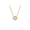 Sterling Silver Necklace - 925 Silver Rhodium Clover Necklace Onyx - by Hearts Forever Jewellers