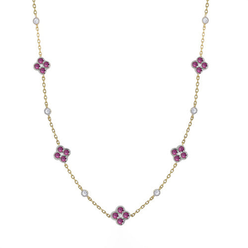 Sterling Silver Oval Necklace - 925 Silver 14ct Gold Plated CZ Set Clover Necklace Blue - by Hearts Forever Jewellers