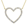 Sterling Silver Cubic Zirconia Necklace - 928 Silver 14ct Gold Plated CZ Set Heart Necklace - by Hearts Forever Jewellers