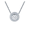 Sterling Silver Cubic Zirconia Necklace - 925 Silver Rhodium Plated CZ Set Cluster Necklace - by Hearts Forever Jewellers