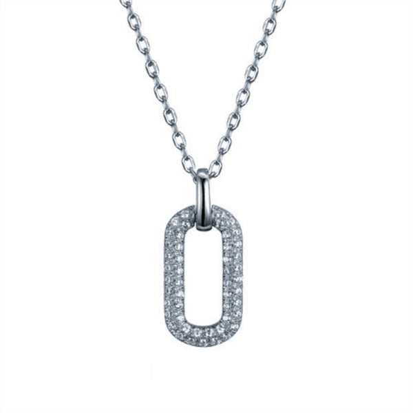 Sterling Silver Cubic Zirconia Necklace - 925 Silver Rhodium Plated CZ Set - by Hearts Forever Jewellers