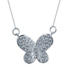 Sterling Silver Cubic Zirconia Necklace - 925 Silver Rhodium Plated CZ Set Butterfly Necklace - by Hearts Forever Jewellers