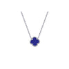 Sterling Silver Necklace - 925 Silver Rhodium Clover Necklace Onyx - by Hearts Forever Jewellers