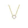 Sterling Silver Necklace - 925 Silver Rhodium Clover Necklace Onyx - by Hearts Forever Jewellers
