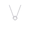 Sterling Silver Necklace - 925 Silver Rhodium Clover Necklace Onyx - by Hearts Forever Jewellers