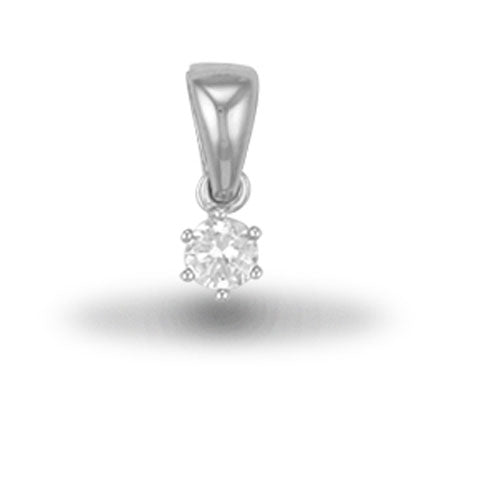 Sterling Silver Cubic Zirconia Necklace - 925 Sterling Silver CZ Solitaire Pendant - by Hearts Forever Jewellers