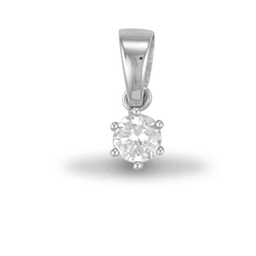 Sterling Silver Cubic Zirconia Necklace - 925 Sterling Silver CZ Solitaire Pendant - by Hearts Forever Jewellers