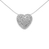 Sterling Silver Cubic Zirconia Necklace - 925 Silver CZ Heart Cluster Slider - by Hearts Forever Jewellers