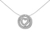 Sterling Silver Cubic Zirconia Necklace - 925 Silver CZ Heart in Circle Slider - by Hearts Forever Jewellers