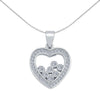 Sterling Silver Cubic Zirconia Necklace - 925 Silver CZ Heart Pendant - by Hearts Forever Jewellers