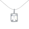 Sterling Silver Cubic Zirconia Necklace - 925 Silver Emerald Cut CZ Cluster Pendant - by Hearts Forever Jewellers