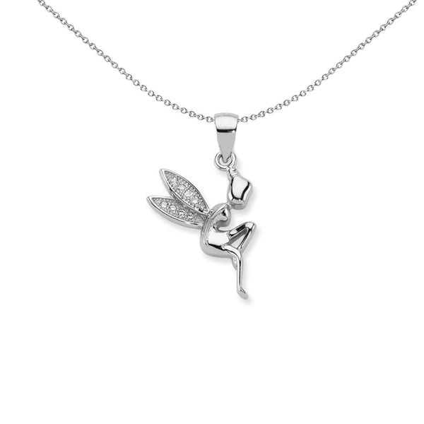 Sterling Silver Cubic Zirconia Necklace - 925 Silver CZ Flower Pendant - by Hearts Forever Jewellers