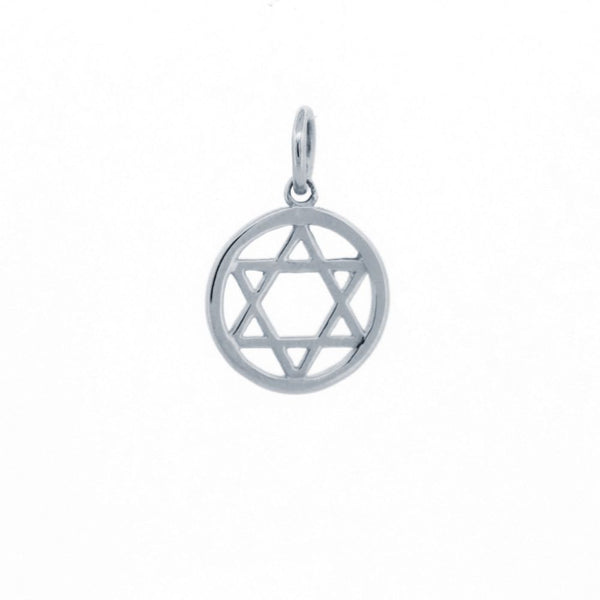 Sterling Silver Necklace - 925 Sterling Silver Circle Star Of David Pendant - by Hearts Forever Jewellers