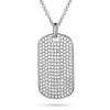 Sterling Silver Cubic Zirconia Necklace - 925 Silver CZ Set Dog Tag Pendant - by Hearts Forever Jewellers