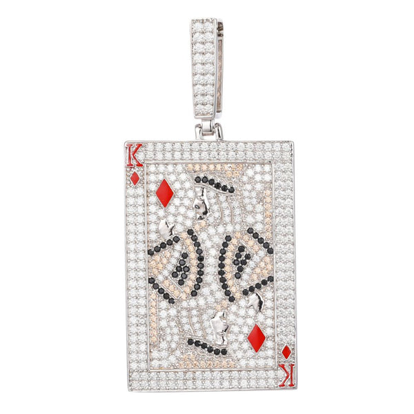 Sterling Silver Cubic Zirconia Necklace - 925 Silver CZ Set King Of Diamonds Pendant - by Hearts Forever Jewellers